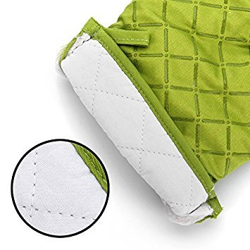 iSuperb Ofenhandschuhe Kochhandschuhe Topflappen Handschuhe Hitzebeständig Flammschutz Handschuhe für Herd Backofen Grill und BBQ(1 Paar) rot - 4