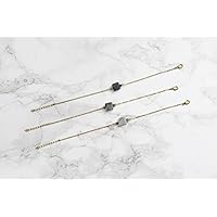 Geometrisches filigranes Armband Messing Marmor Stein Marble