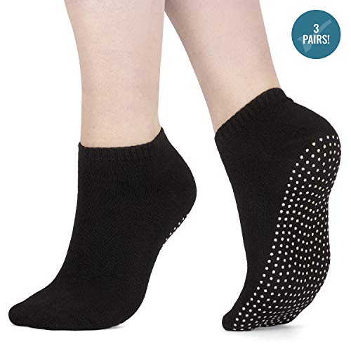 3 x pairs non slip yoga pilates socks martial arts fitness dance barre