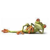 OPEN BUY Pegatina vinilo rana tumbada para coches retrovisores cascos motos ciclomotores...