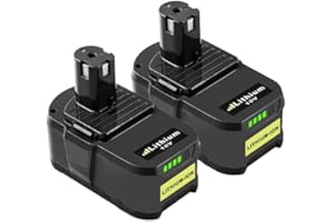2X FUNMALL P108 18V 5.5Ah pour Ryobi Batterie pour Ryobi 18V RB18L50 RB18L40 RB18L25 RB18L15 P108 P107 P105 P104 Batterie pour Ryobi avec LED