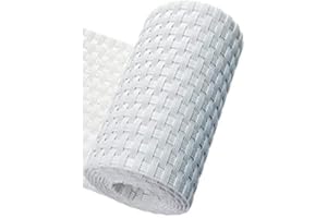 COZZOLINOBRICO Recinzione Giardino, Strisce Frangivista in PE in Rattan, Protezione per Gli Sguardi Indiscreti,Polyrattan Pannelli per Recinzioni,Rotolo 255 cm x 19 cm bianco