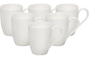 LIKE. BY VILLEROY & BOCH vivo by Villeroy & Boch Group Basic White Taza de café, Set de 6 piezas, 300 ml, Porcelana Premium, Blanco