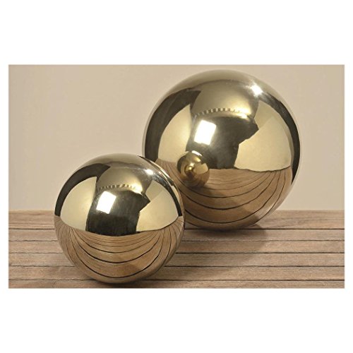 EDLE GARTENKUGEL IN GOLD AUS EDELSTAHL 18cm DURCHMESSER - 3