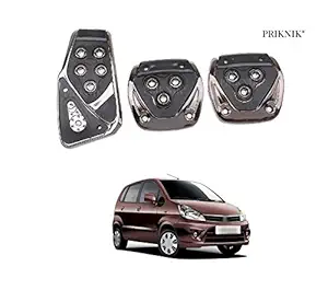 PRIKNIK Anti-Skid Car Pedals(Manual Shift) 3 Pcs Sports kit Pad Covers Set Compatible with Zen Estilo Old