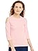 Hypernation Pink Color Round Neck Cotton Cold Shoulder T-shirt For Women RS.599.00