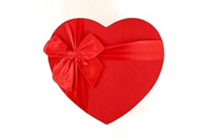 NEOFLEUR Set of 3 Heart Florist Boxes, Flower Box with Silk Ribbon Bow. Jet Black or Valentine Red. Heart Flower Gift Box (Valentine Red)