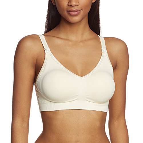 Medela Women's Body Silk Seamless Nursing Bra Seamless Plain Nursing Bra, Off-White (Ivory), 38B (Manufacturer size: S)
