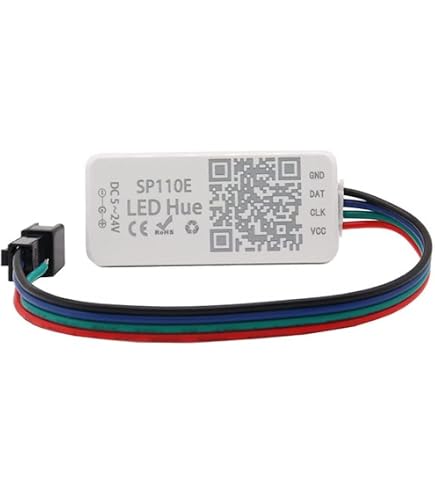 SP110E Bluetooth LED Controller Für RGB/RGBW Streifen | 1024 Pixel, DC 5-24V, App-Steuerung Für SK6812, APA102, WS2801
