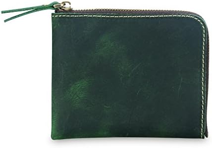Onstro Zip Around Wallet for Men Women with Coin Pocket Genuine Leather Slim Card Holder Green
