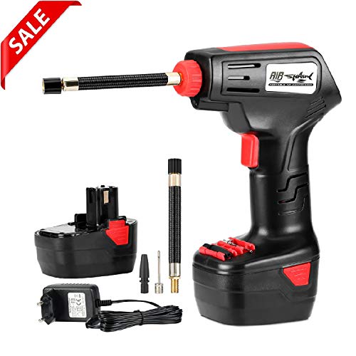 Qisiewell Compressore Aria Portatile Mini Pompa Elettrica Ricaricabile con Schermo LCD 12V 120 PSI - Per Pneumatici Auto Camion Bici Materasso ad Aria ecc PSI BAR KPA KG/CM²