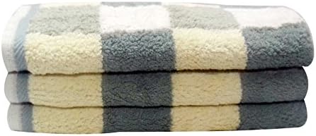 Livingston Home Luxurious 3-Piece Sage Block Hand Towel Set, Small