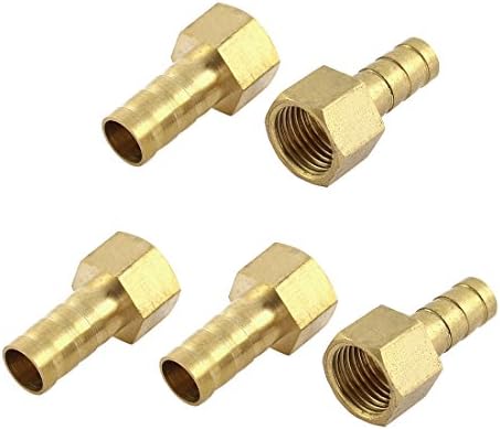 Sourcingmap 5 Pcs 1/4 BSP Female Thread 10mm Air Pneumatic Gas Hose Barbed Fitting