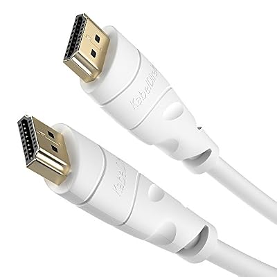 KabelDirekt 10m Câble HDMI compatible avec HDMI 2.0a/b, 2.0, 1.4a (Ultra HD, 4K, 3D, Full HD, 1080p, HDR, ARC, Highspeed with Ethernet)blanc - TOP Series