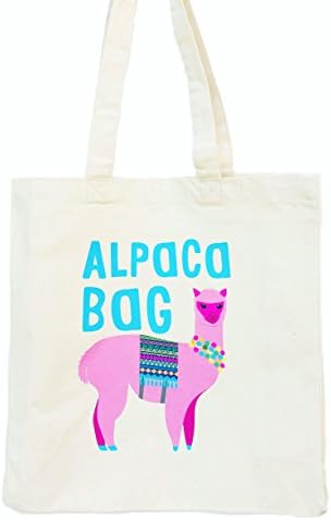 Large Fabric Shopping Bag, Reusable Shopper Tote Bag, Trendy Alpaca Design Bag, Large Reusable Bag for Shopping, Environmetally Friendly Bag, Yoga Bag, Pilates Bag, Yoga Block Bag