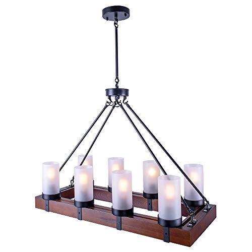 Lingkai Vintage Deckenleuchte Retro Holz Kronleuchter Rustikale