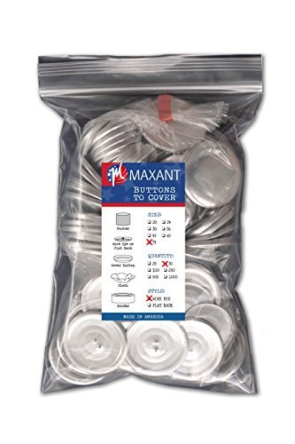 50 Buttons to Cover - Made in USA - Cover Buttons With Wire Eye Backs 75 (1 7/8) by Maxant Buttons