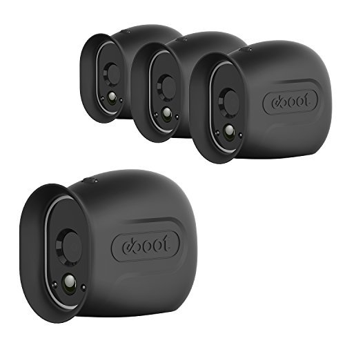 eBoot Peaux de Silicone pour Caméras sans Fil Arlo HD Smart Security (Pack de 4, Noir)