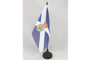 AZ FLAG Drapeau de Table Santa Cruz de Tenerife 21x14cm - Petit Drapeaux DE Bureau iles Canaries - Canarias 14 x 21 cm