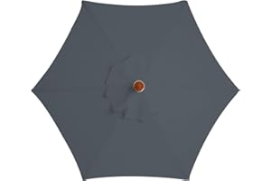 XQZMD Replacement Parasol Canopy, Sun Umbrella Replacement Parasol Fabric Cover with 6/8 Ribs, 2.7m/3m Garden Parasol Canopy Cover Replacement Top for Garden, Patio Umbrella