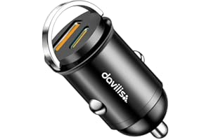Davilis® Caricabatterie da Auto presa Accendisigari a Ricarica Rapida PD C 30W USB A QC 3.0 60W totali per Cellulare Smartphone Tablet Compatibile con iPhone, iPad, Samsung, Xiaomi, Huawei, LG