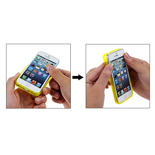 iPhone 5s Case, WisdomproÂ® 5 Pack Bundle of Clear Jelly Colorful Soft TPU GEL Protective Case Covers (Blue, Aqua Blue, Hot Pink, Yellow, Red) for Apple iPhone 5, iPhone 5s, iPhone SE