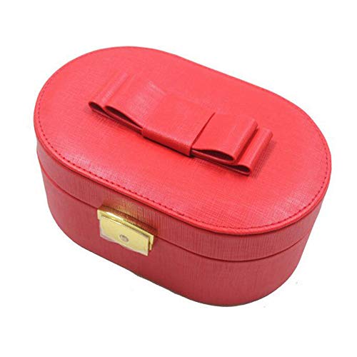 Preisvergleich Produktbild Schmuckkästchen Koffer und Aufbewahrung Oval Leder Zwei schicht Tragbare Schmuckschatulle Kosmetikschatulle Schmuck Aufbewahrungsbox Schmuckschatulle Vitrine Geeignet für Züge, Hotels, Reisen