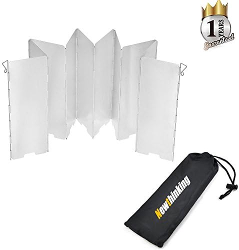 New Thingking Stove Windscreen Camping Stoves Windshield 8-10 Plates Foldable Gas Stove Wind Shield Ultra-light Outdoor Cooker Stove Windscreen Aluminum Windshield (10plates)