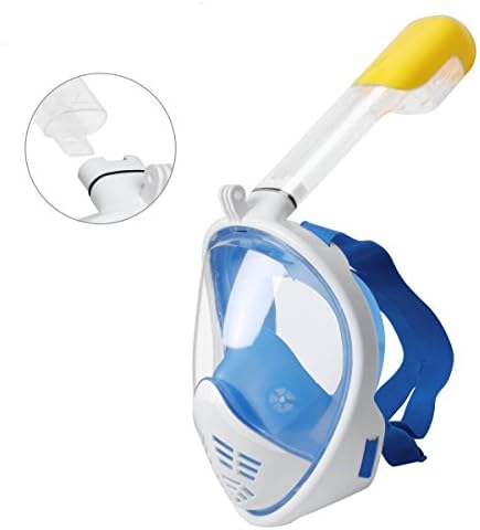 Topin Snorkel Mask, 180 ° Full Face Design – Breathe Easily with Anti Fog and Anti Leak, for Kids, Boys', blue, 5-12 Jahre alt