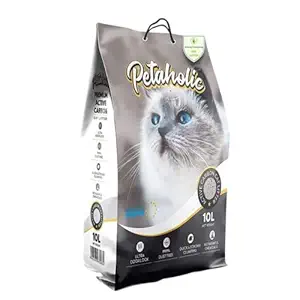 Poochles Petaholic Cat Litter - 10 L | 100% Natural Clumping Cat Litter for Kittens & Adult Cat | Dust Free Active Carbon Cat Litter Sand
