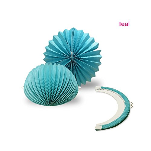 SUNBEAUTY 7er Set See & Meer Thema Blaugrün Grau Blau Weiß Papier Lampion Stern Wabenball Honeycomb Balls Zeremonie Dekoration - 5