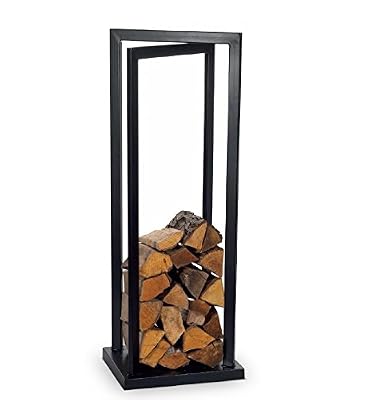 MAGNUS-MDLT Range-bûches en acier noir 42x35x120 cm