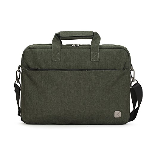 Caison Wasserdicht Laptop Tragen Handtasche Computer Schulter Messenger Kreuzkörper Tasche Bag fuer 12.5" 13.3" 14" Zoll Computer (Militärgrün)