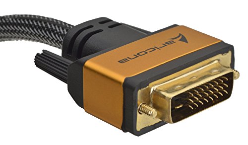 2 Meter High End & Highspeed HDMI zu DVI Kabel 19pol. mit vergoldeten Steckern und einem Nylon/Alu Geflecht und Aluminium-Gehäuse, blanken Kupferleitern und 24 Pins, by aricona - 3