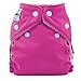 FuzziBunz® Perfect Size Pocket Nappy in Crushed Berries, with microfibre insert, popper fastening, x-small (newborn: 4-12lbs)