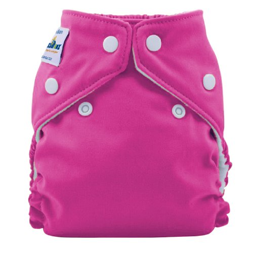 FuzziBunz® Perfect Size Pocket Nappy in Crushed Berries, with microfibre insert, popper fastening, x-small (newborn: 4-12lbs)