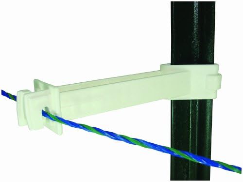 Field Guardian T-Post Reverse Extension Insulator Polywire, 5-Inch, White