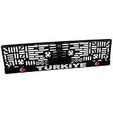 T&uuml;rkiye Yazılı Plaka Altı Takmatik Kapaklı Siyah Plakalık