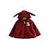Arrowhunt Baby Girls Cute Winter Warm Plush Rabbit Hooded Coat Red