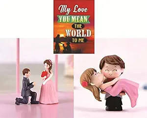 Chocozone Couple Hug Resin Showpiece Couple Miniatures Romantic Gifts for Girlfriend (Hug & Propose Combo)