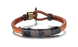 Lafeil Armband Leder Wikinger Armband Geflochten Herren Geflochten Armband Herren Edelstahl Brau Geflochten Seil Schicht Armreifen Für Herren Punk Gothic