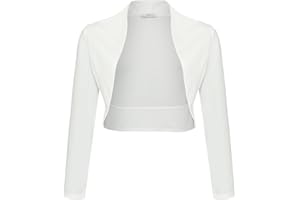 DANAEST Mädchen Bolero Langarm – elegant & weich, Festliche Jacke für besondere Anlässe – Modell 713