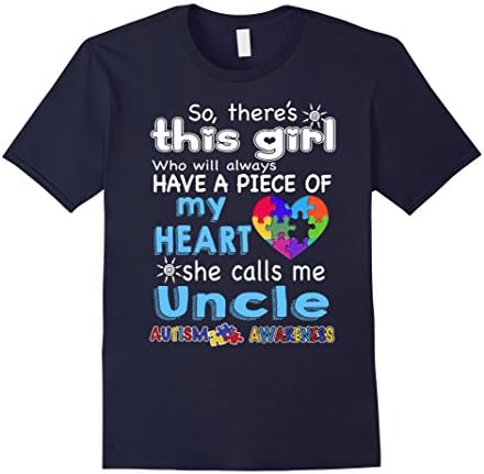 Men's There's This Girl - She call me Uncle - Autism Awareness Medium Navy