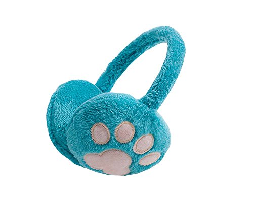 Cute Claw Kids Earmuff Durable Winter Baby Earflap Keep Warm with Plush Blue