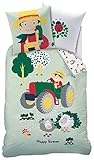 Matt&Rose Happy Farmer Parure de lit Motif Tracteur 135 x 200 cm 80 x 80 cm