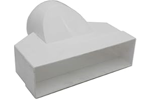 Kair Ducting Adaptor 204mm x 60mm to 100mm - 4 inch Rectangular to Round Straight Channel Connector for Converting to Different Size Duct Systems