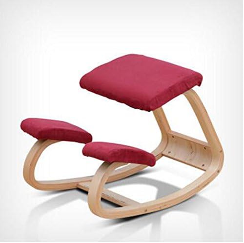 ZHDC® Learning chair, Modern simplicity Solid wood child Learning chair Nordic Primary school students study Write Home teens Sit right now computer Lazy stool (Color : Red)