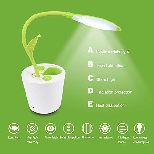 SKR LED Bäumchen Schreibtischlampe mit Stifthalter Augenschutz 3 Helligkeitsstufen Touch Sensor Dimmbar und Ein-/Aus-Schalten f¨¹r Kinder oder B¨¹roarbeiten ¡­ - 5