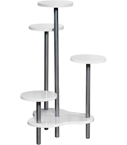 Set 4 Vasi Per Fiori 2 In 1 – Effetto 3D Grigio/Bianco – Plastica Resistente – Diametro 15 Cm - 2