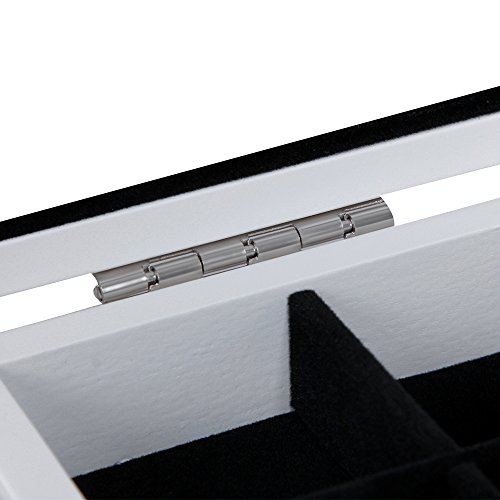 Songmics XXL Schmuckkasten Schmuckkoffer 6 Ebenen mit 5 Schubladen mit Spiegel Holz(MDF) weiß JBC55W - 9